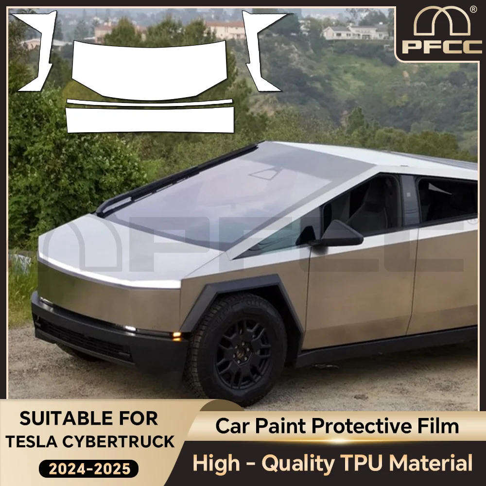 

For Tesla Cybertruck 2025 DIY PPF Precut Paint Protection Film Color Change Gloss BMW Milan Gold Anti-Scratch Vinyl Wrap Film