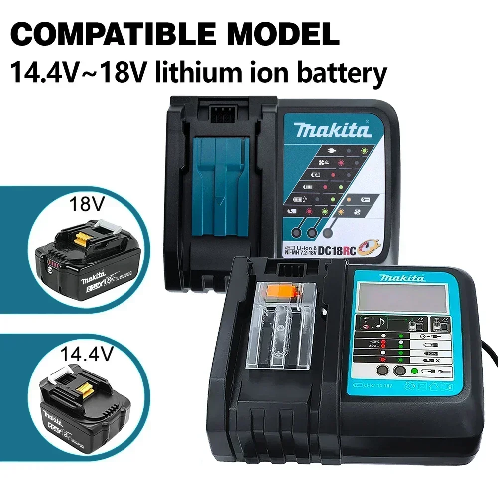 

Makita Original DC18RC Li-ion Battery Charger with LED Display 14.4V 18V Bl1830 Bl1430 Dc18Ra Electric Power DC18Rct 3A Charging