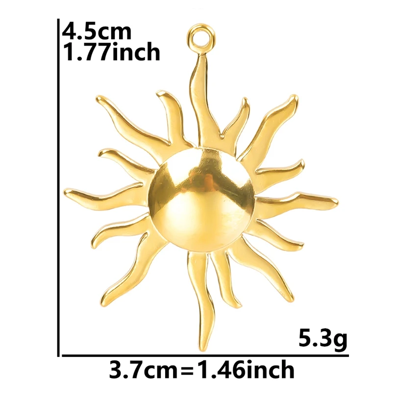 5pcs Gold Sun Charms for DIY Jewellery Making