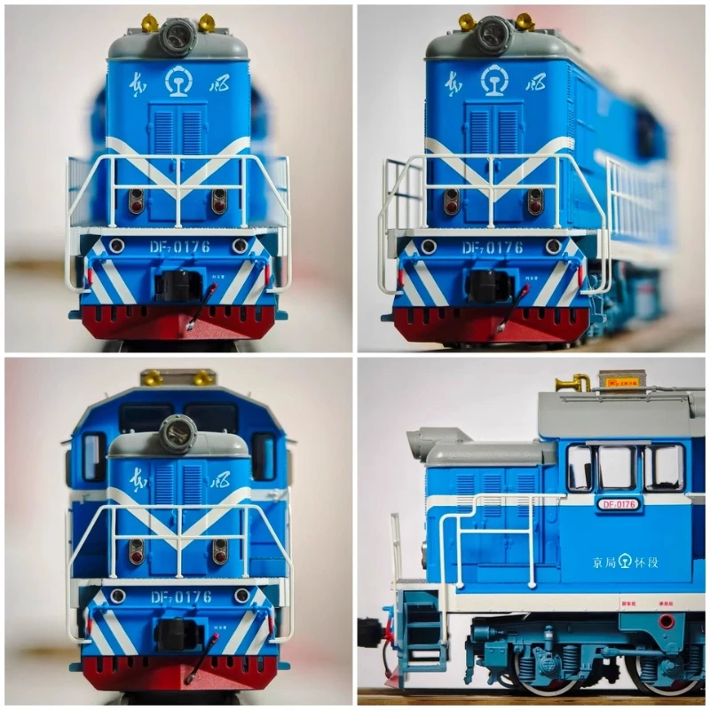 Tren modelo tipo N a escala 1/160 DF7 Dongfeng 7, locomotora diésel, motor de trampo, tren de juguete azul, regalo para niños
