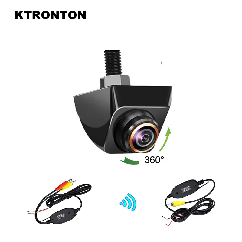 كاميرا الرؤية الخلفية للسيارة اللاسلكية / السلكية AHD 1920x1080P 170 °   عدسة عين السمكة الذهبية عالية الدقة للرؤية الليلية كاميرات أمامية عكسية للسيارة