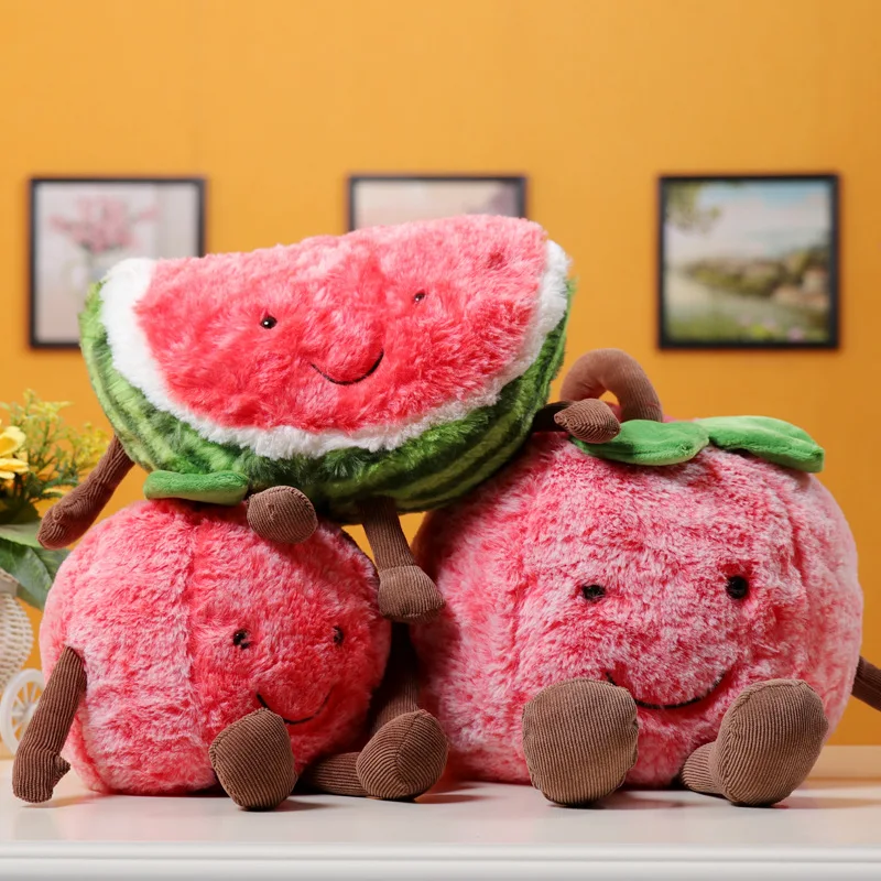 오리지널 봉제 인형, 수박 베개, 체리 인형, 과일 인형, 어린이 생일 선물, 8 인치