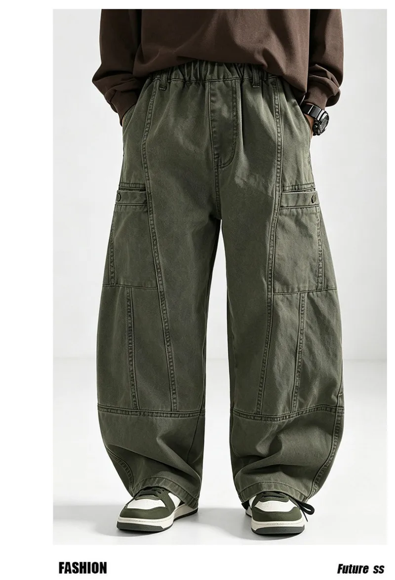 Kinder Jungen Gerade Hosen UNITIM Herbst Junior Jungen Latzhosen Lose Lässige Elastische Taille Teenager Jungen Weite Hosen – Detail 22