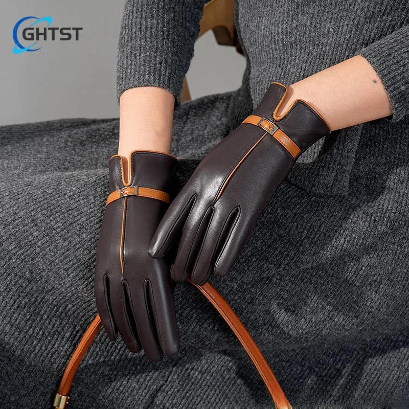 

Корейские зимние теплые женские кожаные перчатки для верховой езды на открытом воздухе, утепленные шерстяные перчатки с защитой от ветра, мужские