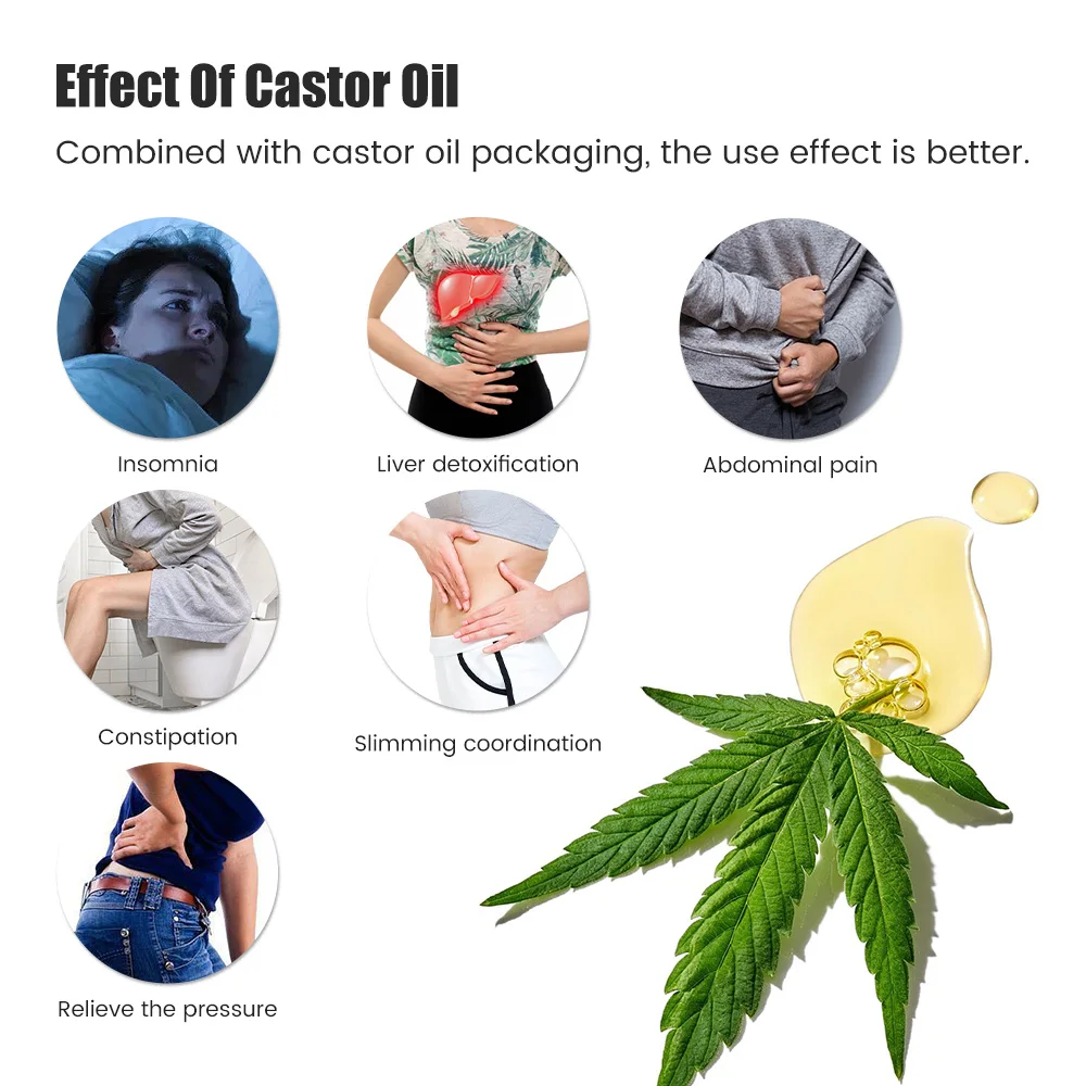 10Pcs Castor Oil Pack Wrap Stickers Castor Oil Packs Kit for Liver Detox Absorbent Self-Adhesive Castor Oil Wrap Organic Cotton