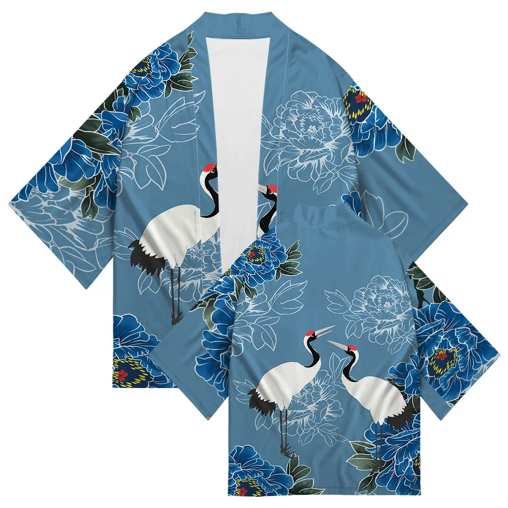 Japanese Traditional Samurai Kimono Men's Japanese Traditional Pattern Cosplay Haori Women's Cardigan Yukata Summer Robe