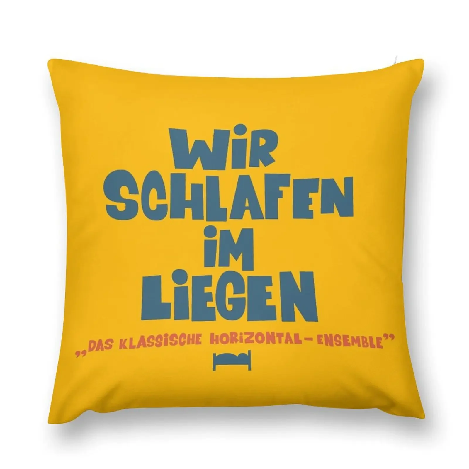 We sleep lying down - Loriot - TV Kult - German Throw Pillow christmas supplies Sofa Covers For Living Room pillow