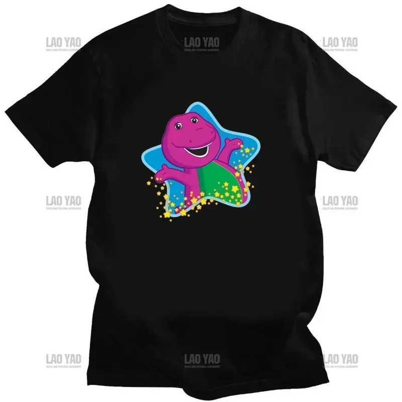 Barney (Barney & Friends) Animated Graphic Men\'s and Women\'s T-shirt Cute Harajuku Tshirt Female Couple Tee Kawaii Harajuku Tops