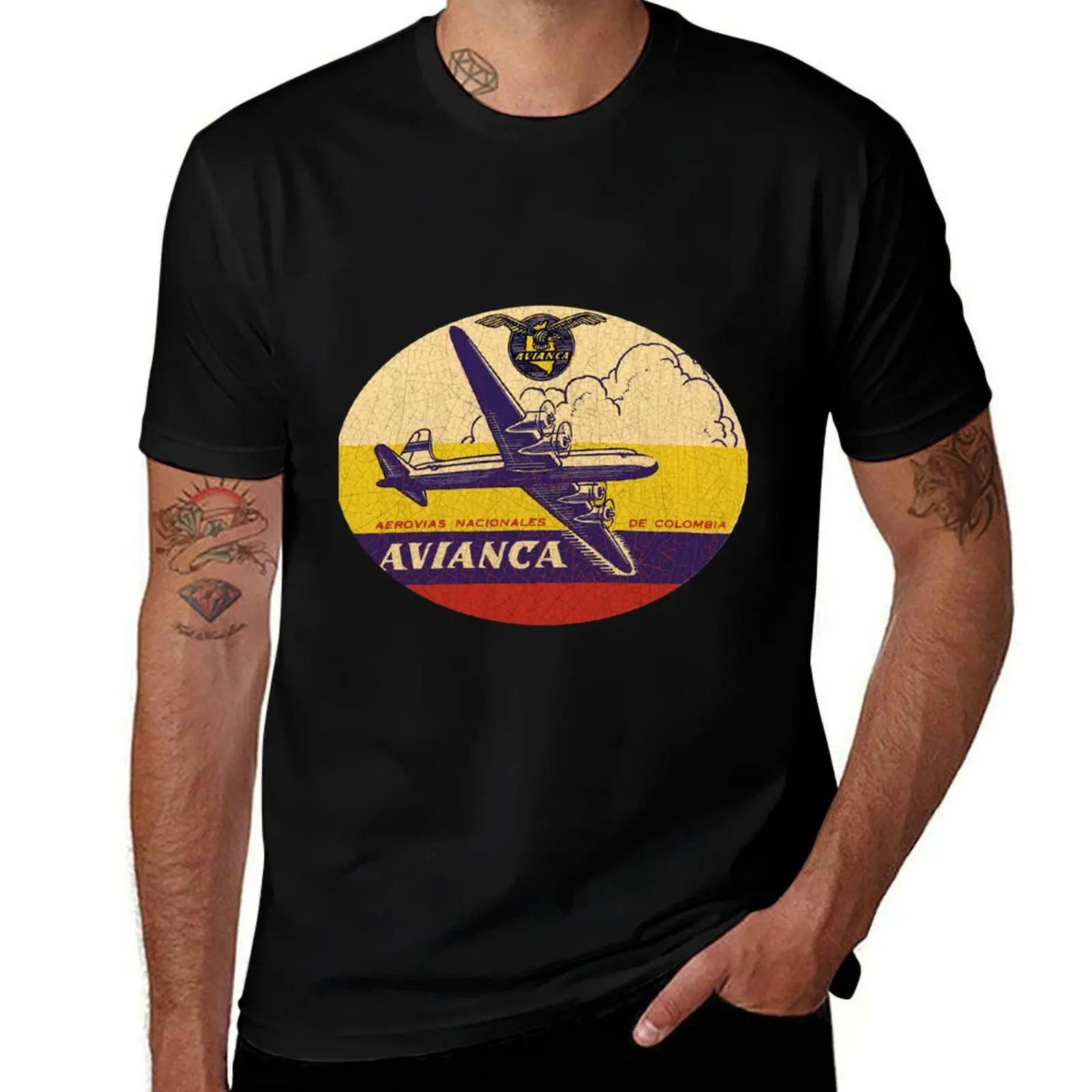 

Avianca Airlines Columbia Sticker T-Shirt anime clothes vintage clothes baggy shirts mens graphic t-shirts