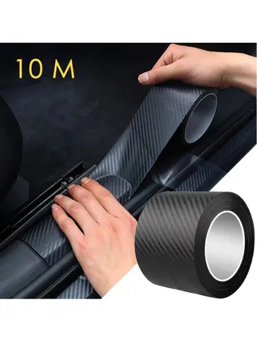1-5m Nano Carbon Fiber Car Tape Sticker Door Mirror Paste Protector Strip DIY Protection Protective Film Waterproof Adhesive