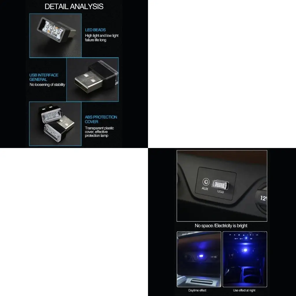 USB LED Car Interior Roof Star Night Light Lamp Projector Light Decor