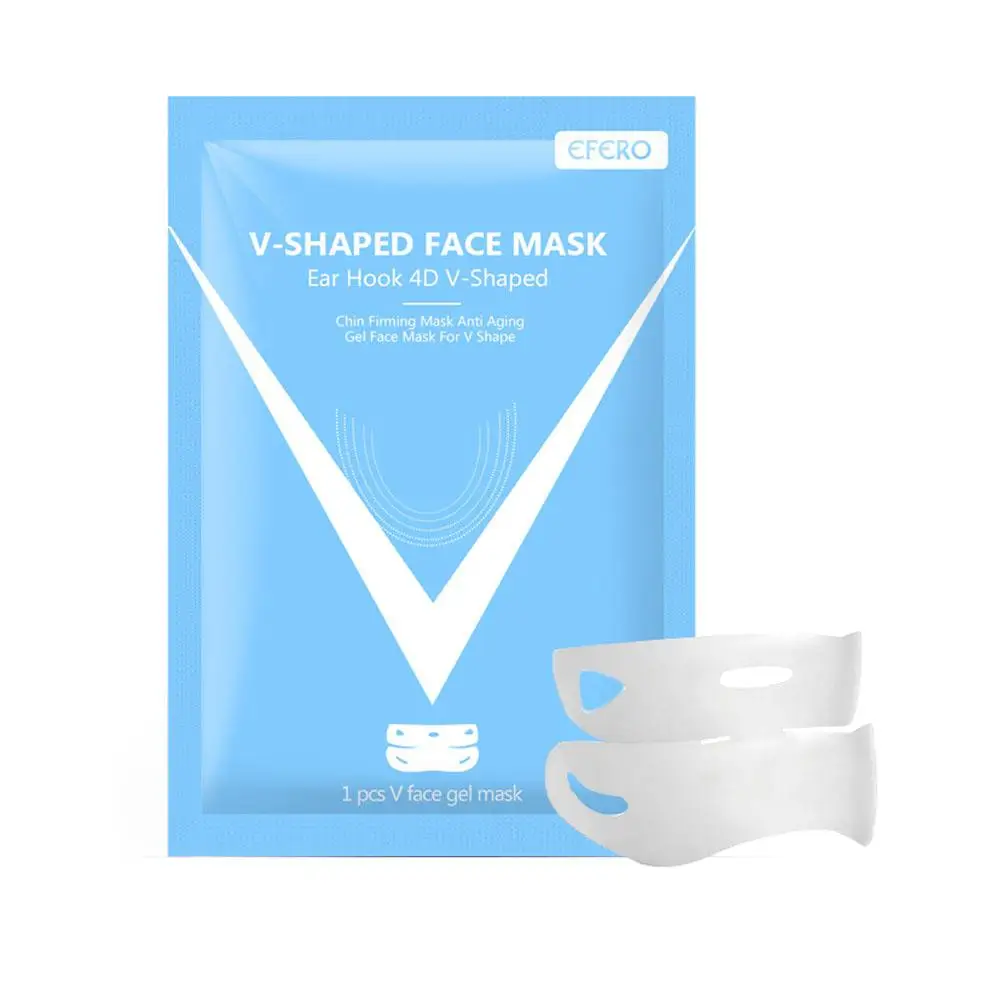 1Pc 4D Ear Hook V-shaped Face Mask Chin Firming Slimming Gel Face Masks Lifting Face Mask Bandage Double Chin V Shape Face Mask