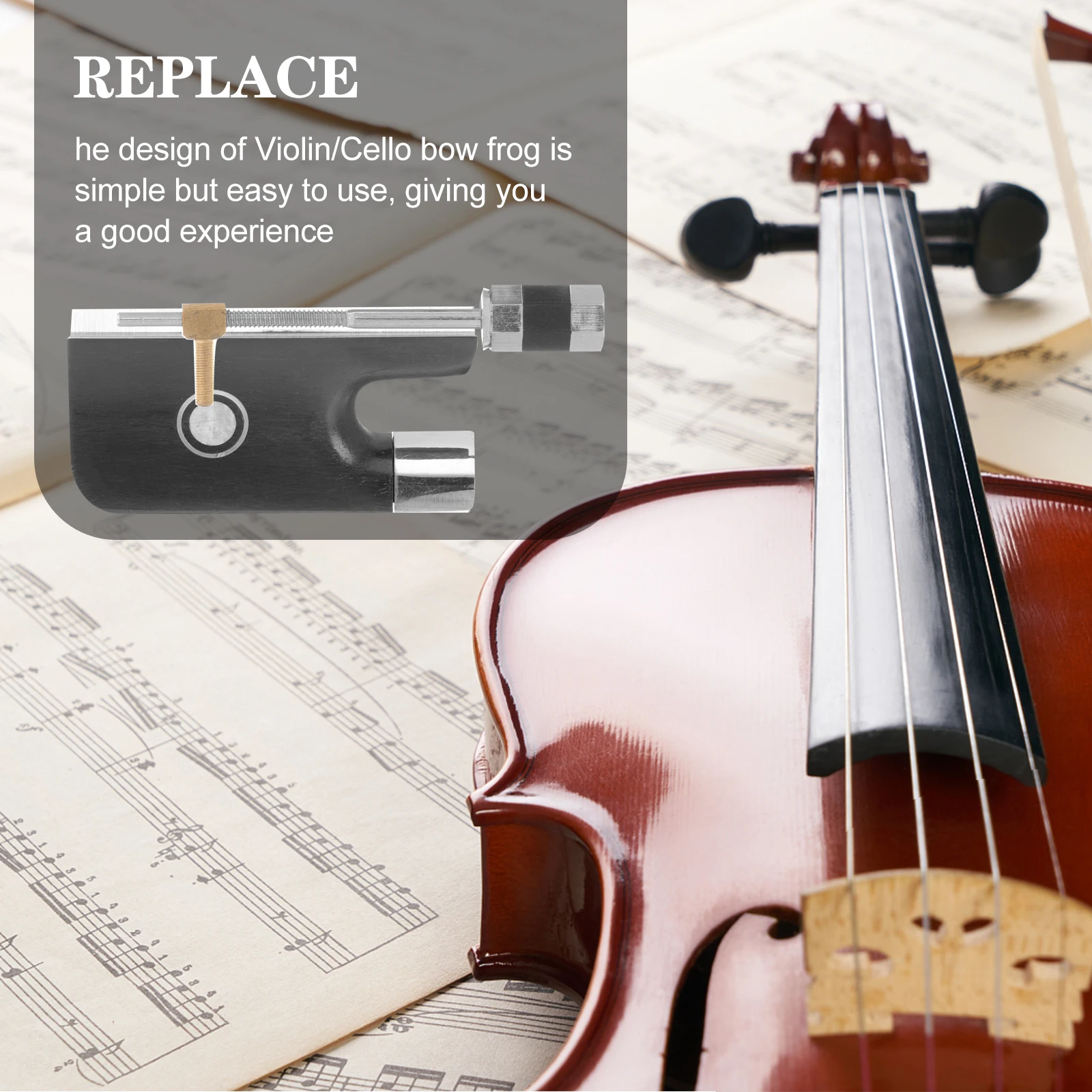 

Violin Bow Frog Replacement Parts Durable Practical Long Use Wear Resistance Easy Install Full Comfortable Sound Violin Cello