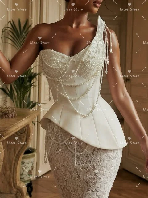 Liser Elegant Long Beads Evening Dresses Special Occasions Sleeveless Floor-Length Mermaid Women Gala Party Dress Customized