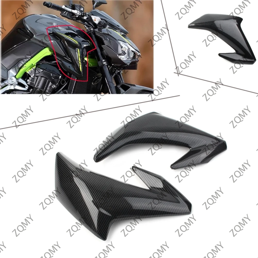 

1Pair Carbon Fiber Motorcycle Gas Tank Front Side Trim Cover Panel Fairing For Kawasaki Z900 2017 2018 2019