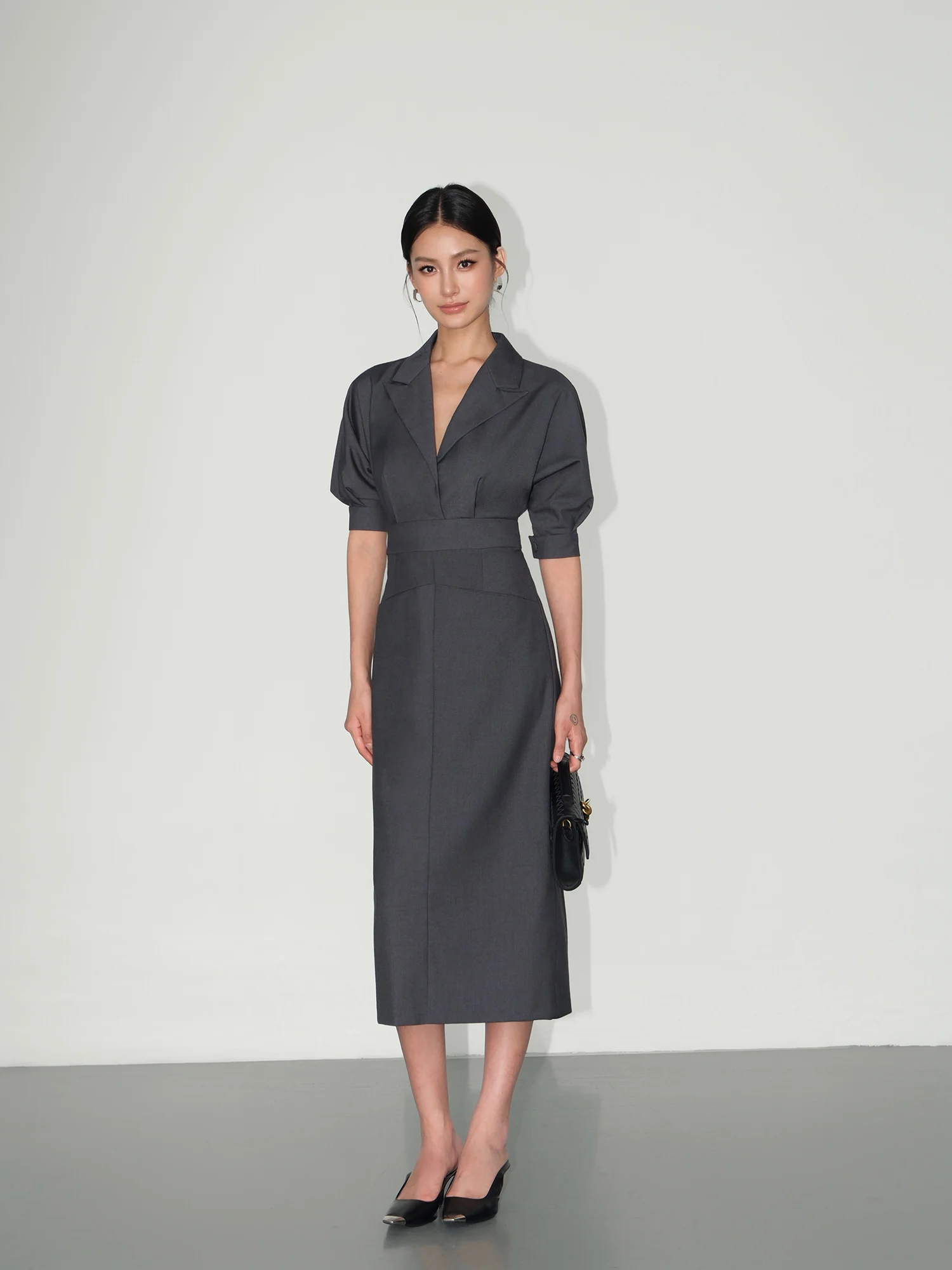 

Офисный деловой костюм NEVA HU для женщин: юбка миди с завышенной талией для повседневной носки