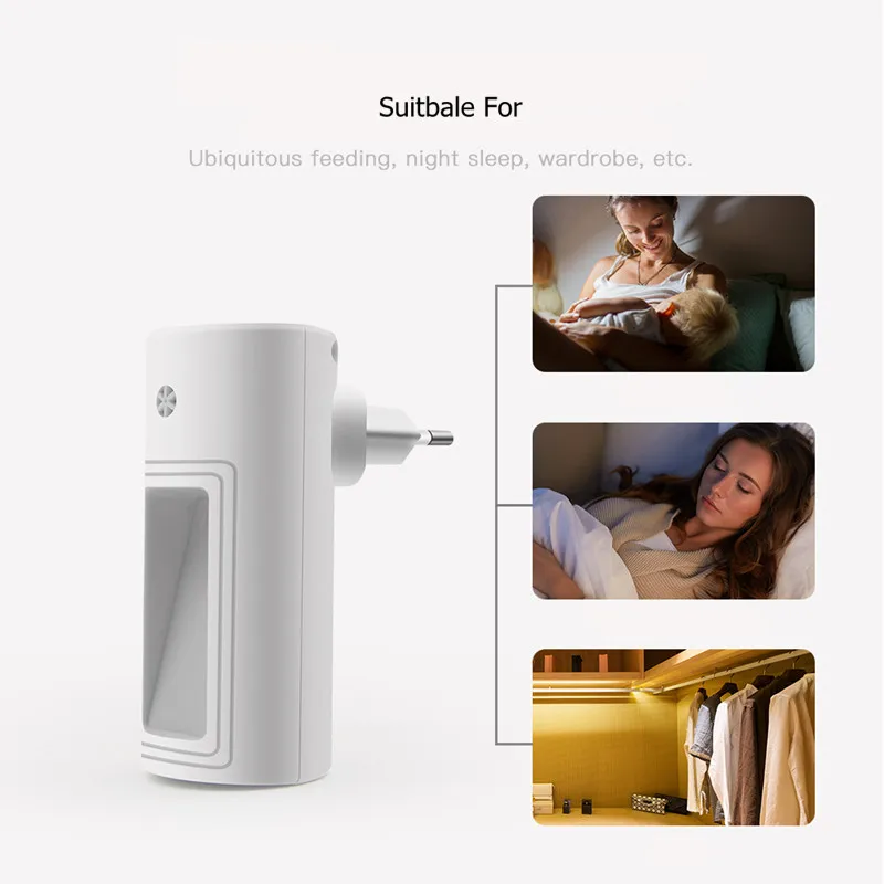 Controllo del sensore di luce luce notturna a LED per la notte scura lampada da comodino per camera da letto per bambini con lampada a luce notturna per dormire con spina ue/usa