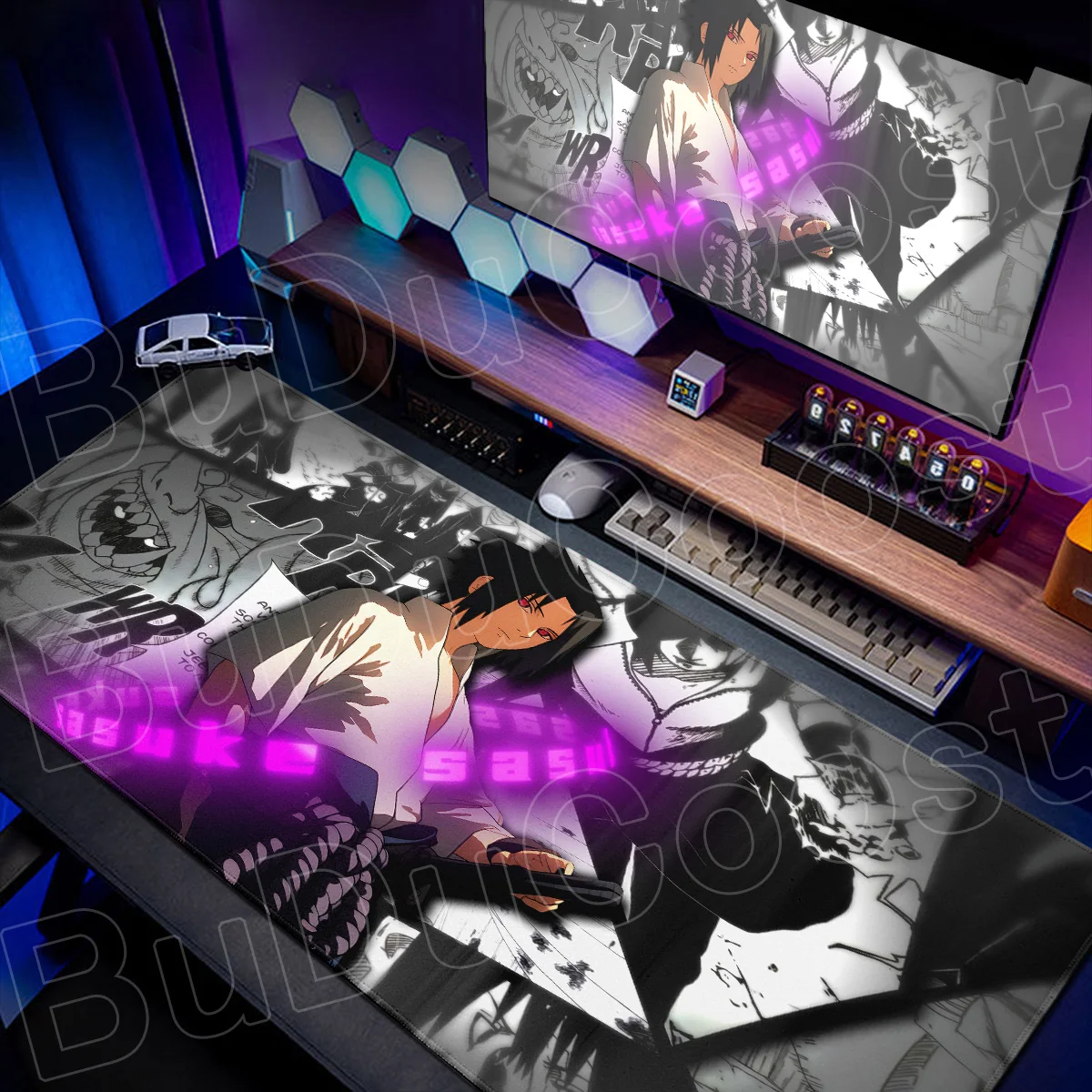 Uchiha Sasuke Speed Keyboard Extend Gamer Desk Mat Kawaii Anime Narutos Carpet Anti-slip Large Computer E-sports Player Mousepad