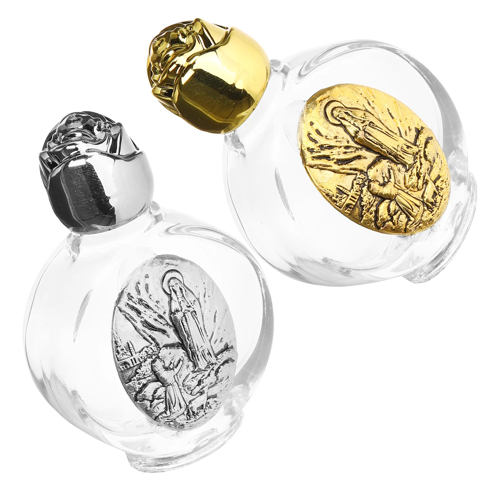 

2Pcs Glass Holy Water Bottles Leakproof Design Small Portable Refillable Holy Water Container for Church Baptism Home Party