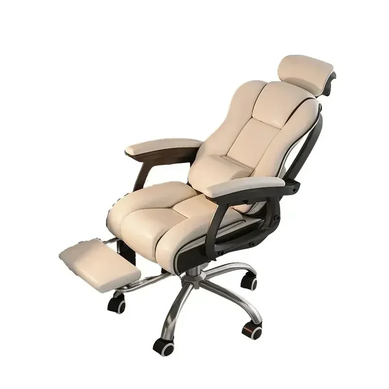 Executive Cushion Wheels Office Chair Full Body Modern Leather Comfortable Swivel Chair Recliner Silla Plegable Home Furnitures