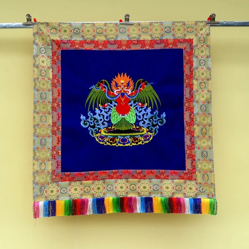 100CM Tibetan Dapeng Bird Wing Pattern Cloth Hanging Paintings Home Hotel Buddhist Hall Background Wall Hanging Cloth Embroidery
