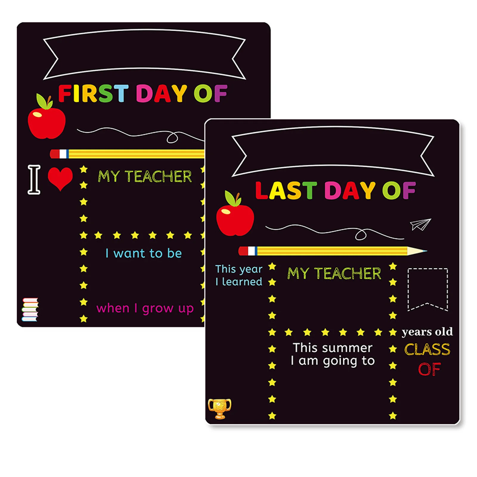 Children Accessory Double-sided School Board Kids Sign Back to Season Multi-function