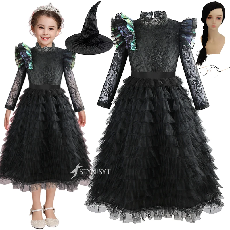 2025 New Magic Wicked Cosplay Costume Glinda Elphaba Clothes Gotic Movie Party Role-playing Witch Cosplay Clothing Hat Full Set