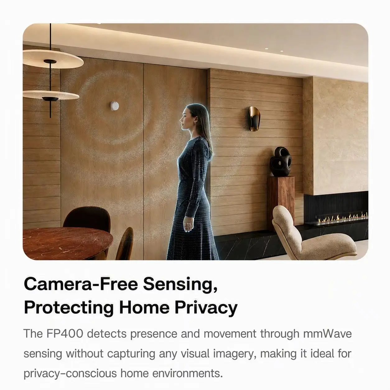 Aqara FP400 AI Millimeter‑Wave Radar Presence Sensor, Real‑Time Multi‑Person Tracking Human Motion Detector, Matter Thread Zigbe