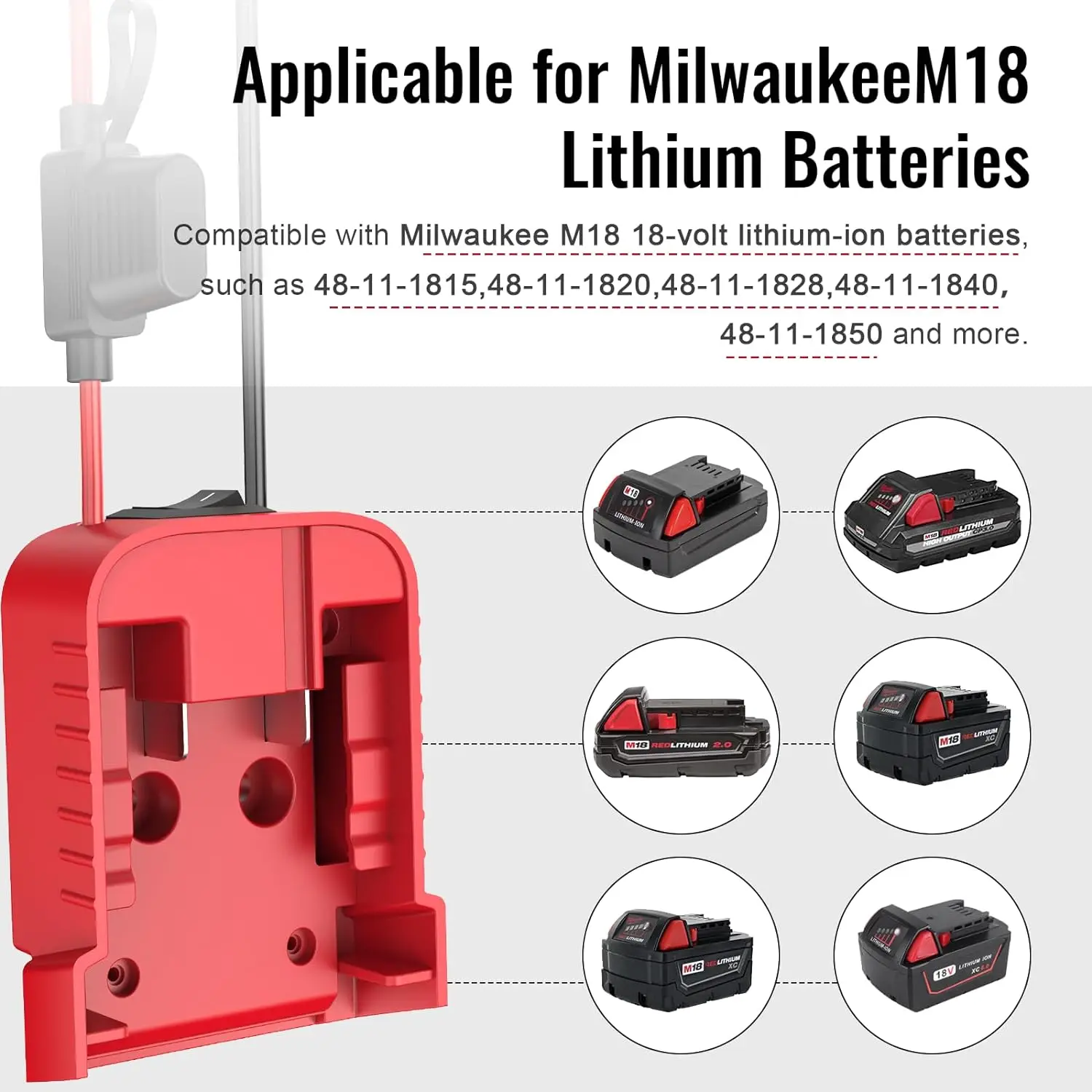 Power Wheel Adapter for Makita/Milwaukee/Dewalt 18V 20V Li-ion Battery DIY Power Connector Dock Holder