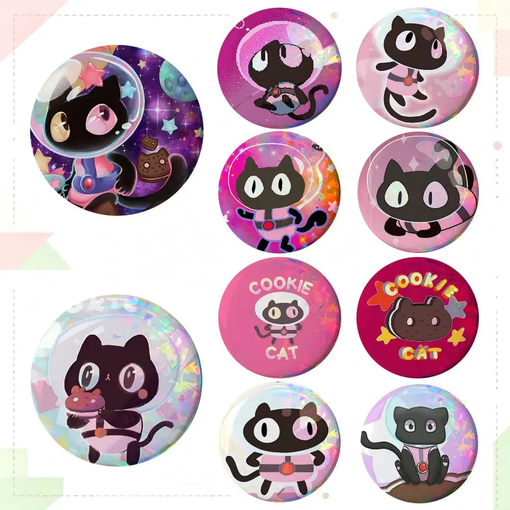Anime S-Steven U-Universe Cookie Cat Round Badge Creative Brooch Clothing Backpack Accessories Lapel Pin
