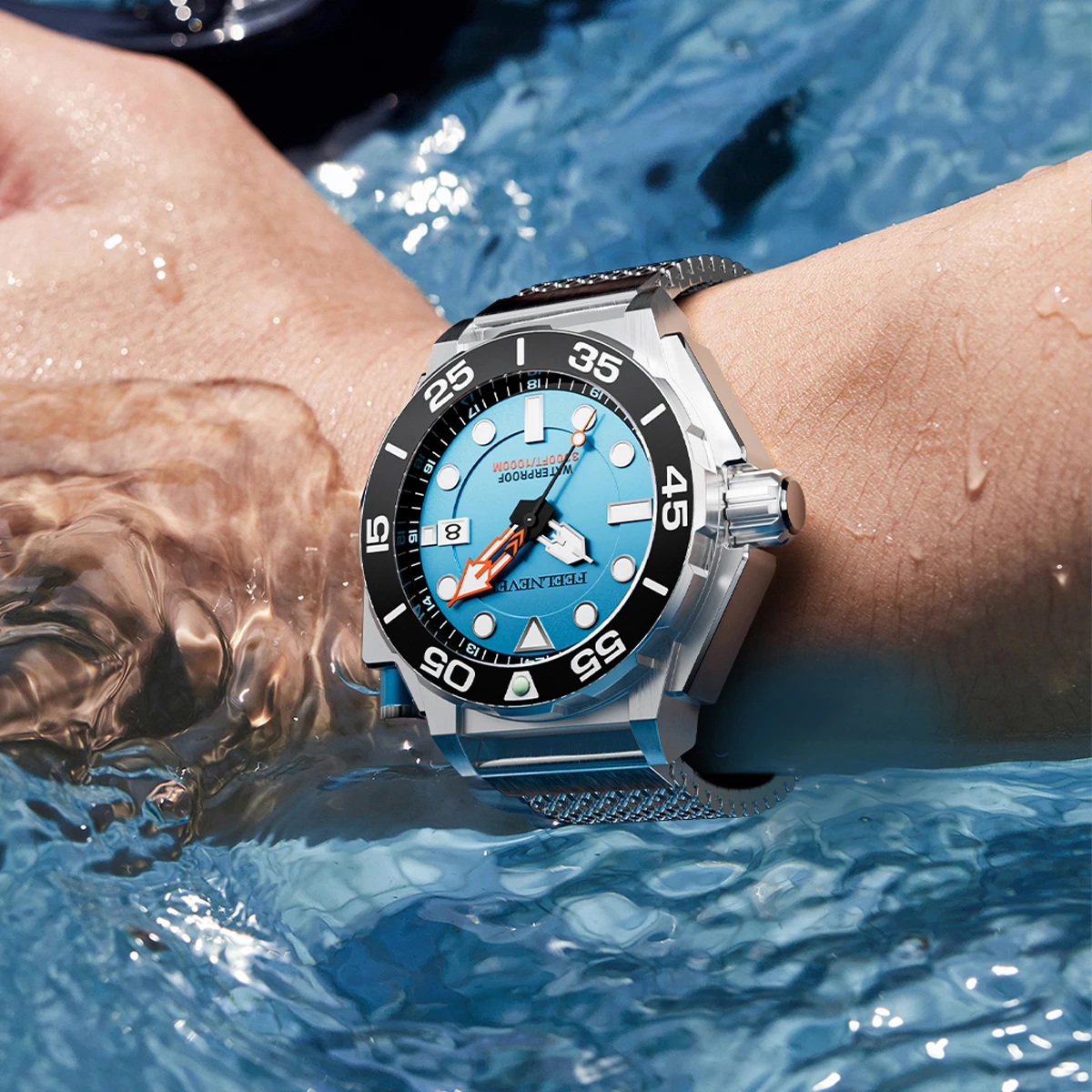 FEELNEVER New Automatic Watches for Men Top Brand Luxury Sapphire Diver Mechanical Wristwatch Male Clock Relogios Masculino+BOX view 5
