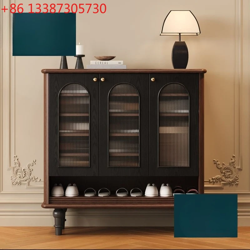 

Вместительный шкаф для прихожей, обувница из массива дерева в китайском старинном стиле, легкая роскошь.