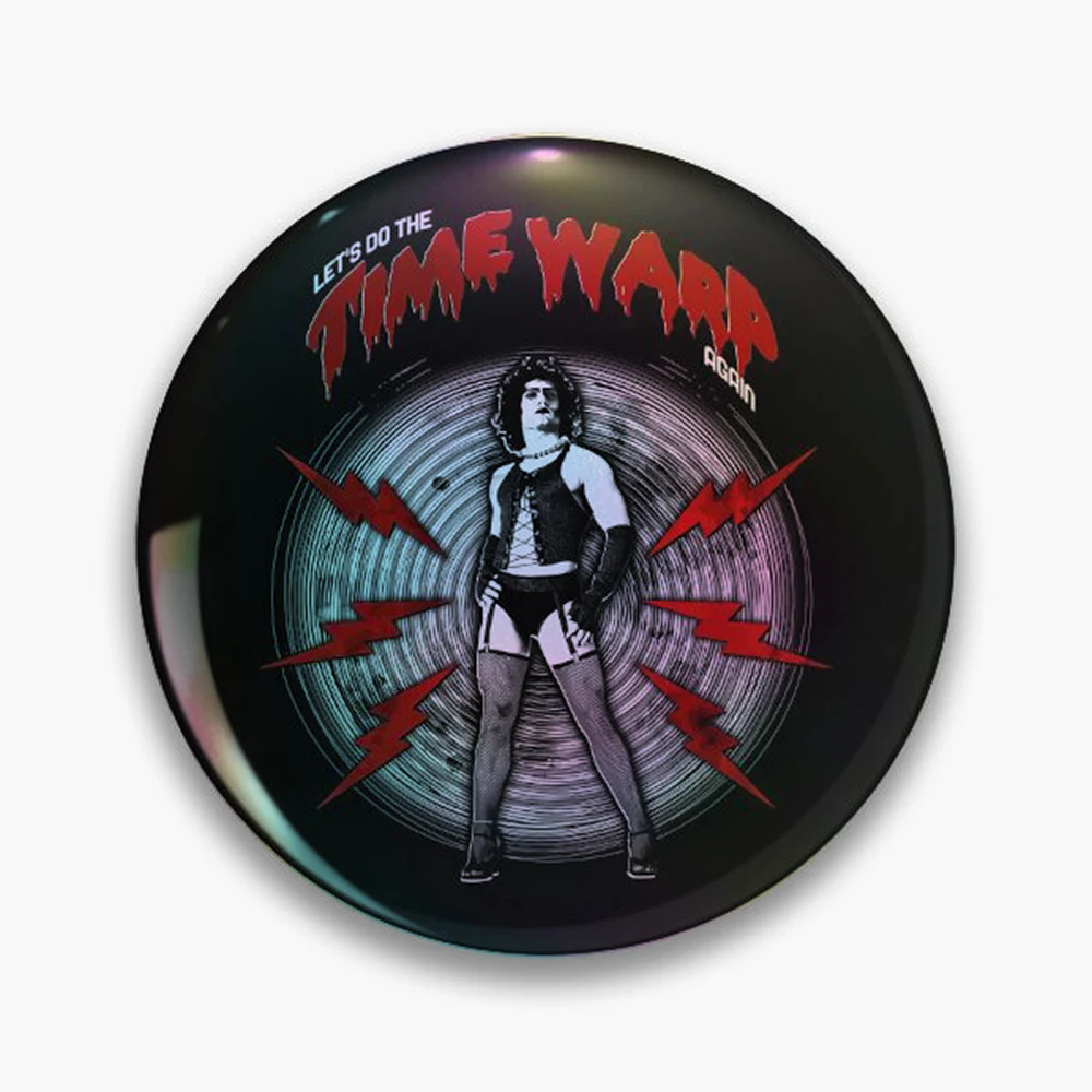 Time Warp - Rocky Horror Pin Holographic Star Heart Pin Brooches Laminated Button Fashion Accessory