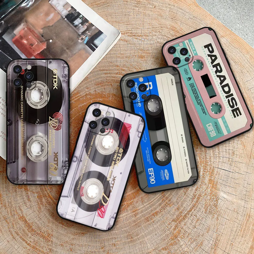 

Magnetic Radio tape Cassette Phone Case For Apple iPhone 15 14 16 13 12 11 Pro Max Mini 8 7 XS XR SE Silicone Shockproof Cover