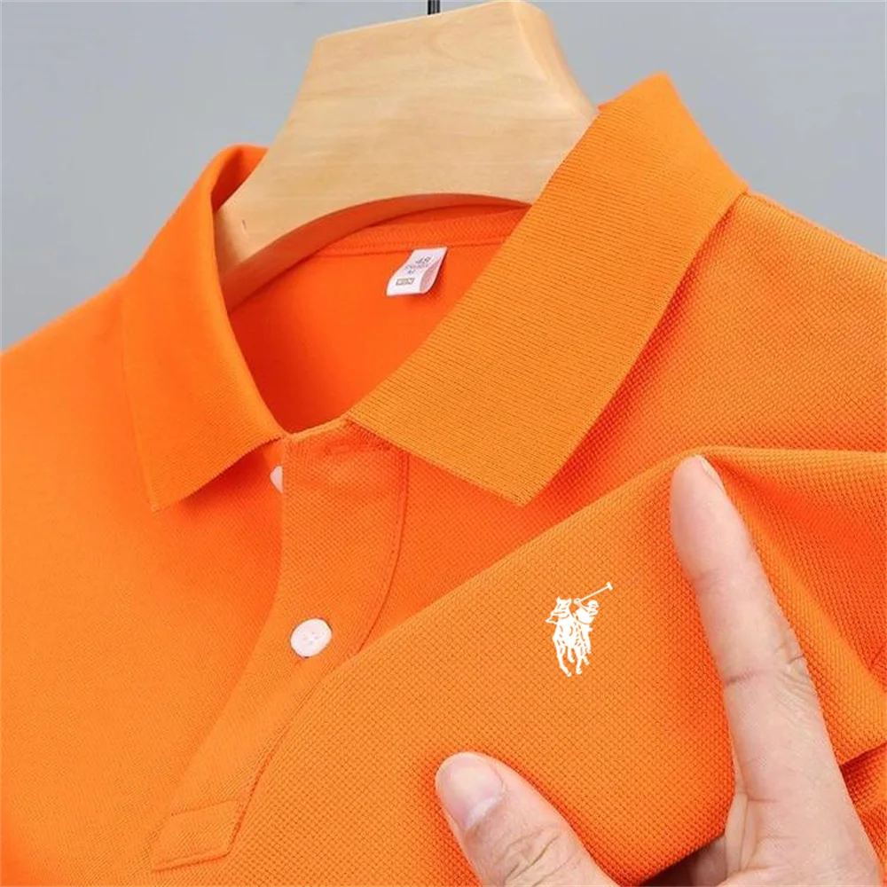 2024 Summer New Men\'s Lapel Anti-pillin Polo Shirt Embroidered Short Sleeve Casual Business Fashion Slim Fit Polo Shirt for Men