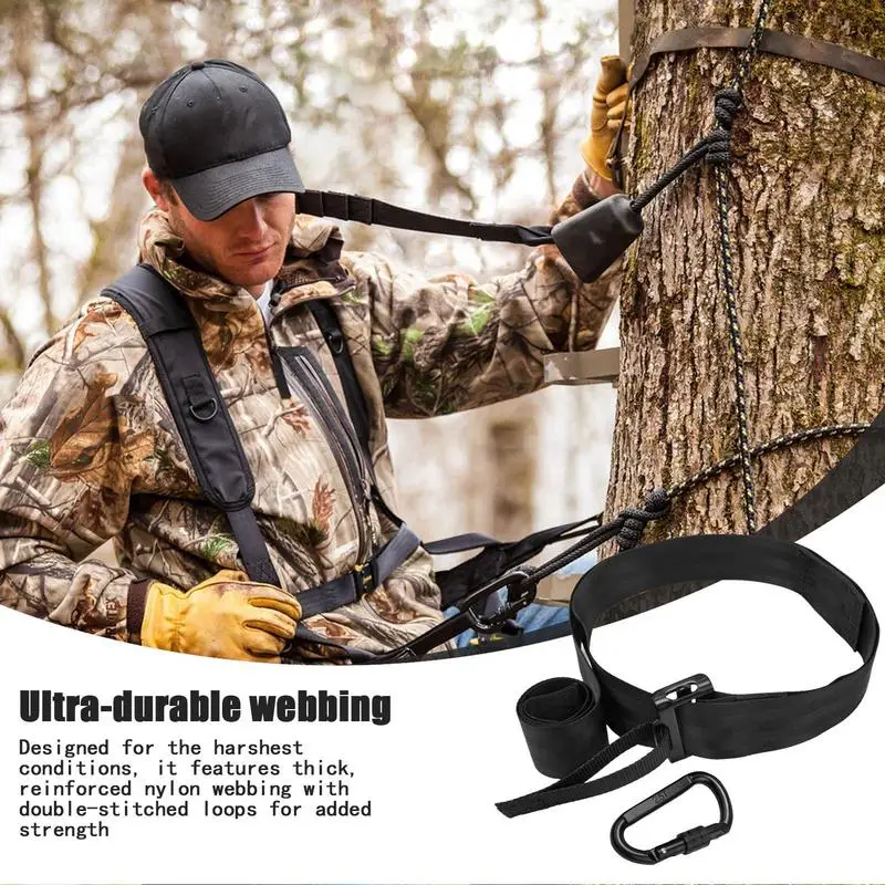 Tree Stand Harness Strap Outdoors Safety Harness Stitched Nylon Tree Strap Fall Protection Tree Strap Tree Stand Accessories for