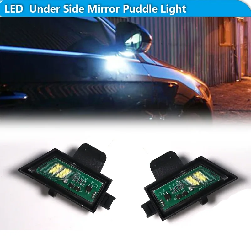 For Volkswagen Golf GTI MK7 R20 Sportsvan Variant MK7 Estate Touran MK3 Xenon White LED Car Under Side Mirror Puddle Lights 12V
