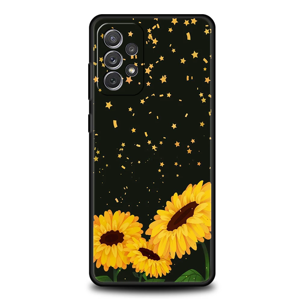 Cute Summer Daisy Sunflower Floral Flower Phone Case for Samsung Galaxy A15 A14 A25 A54 A34 A51 A73 A32 A52 A52S A31 A41 Shell