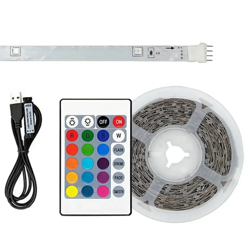 Lampu setrip Led 5050 RGB USB 5V Bluetooth, lampu pita fleksibel Diode pita Led untuk lampu latar Festival TV