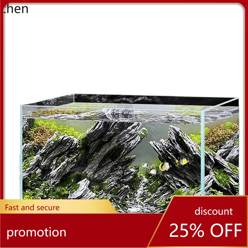 

ZML Glass Freshly Made Ultra-clear Fish Tank Large Medium Small Turtle Tank Rectangular Landscaping Stream Tank