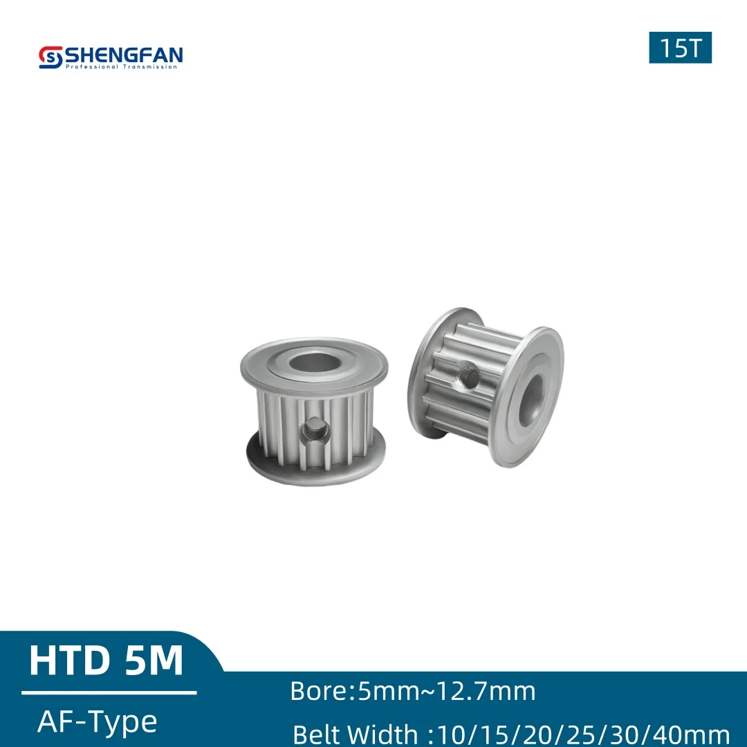 HTD 5M 15Teeth Synchronous Timing Pulley Bore 5mm to 12.7mm for Width 10/15/20/25/30/40mm Belt 3D printed parts 5GT AF Pulley