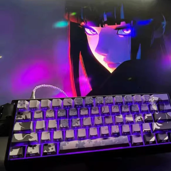 

Keycap Violet, original height side engraved light-transmitting PBT material five-sided hot sublimation keycap