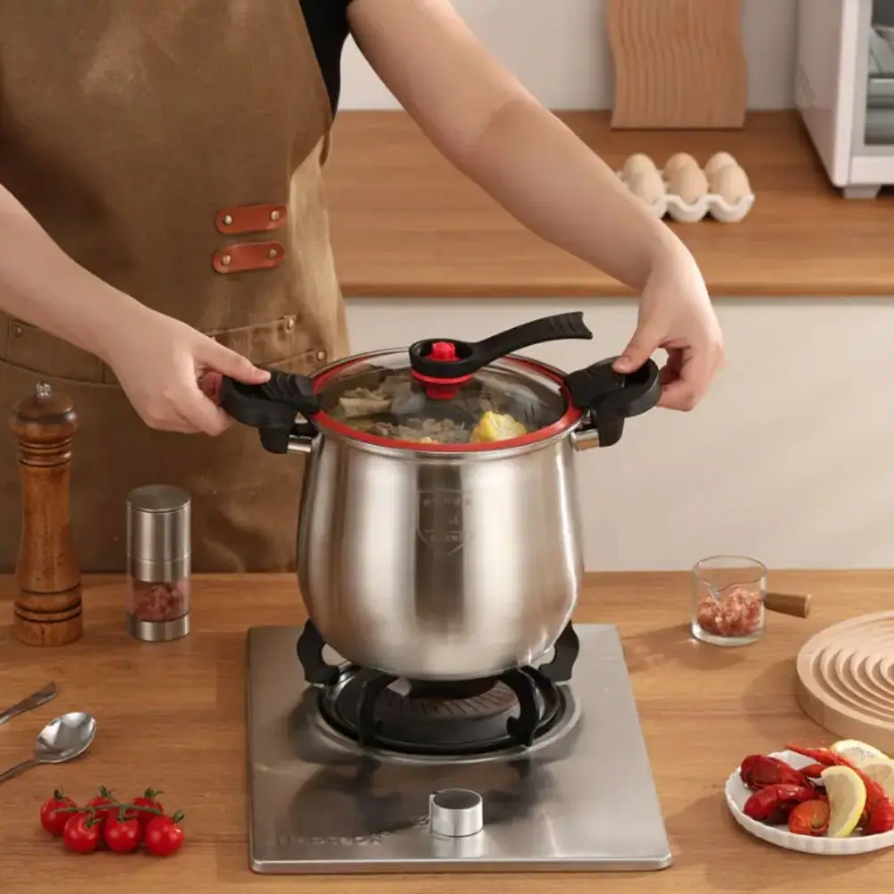 

Kitchen Cookware 304 Stainless Steel Micro-Pressure Cooker Non-Stick Anti-scalding Soup Pot Large Capacity Stew Pot Soup
