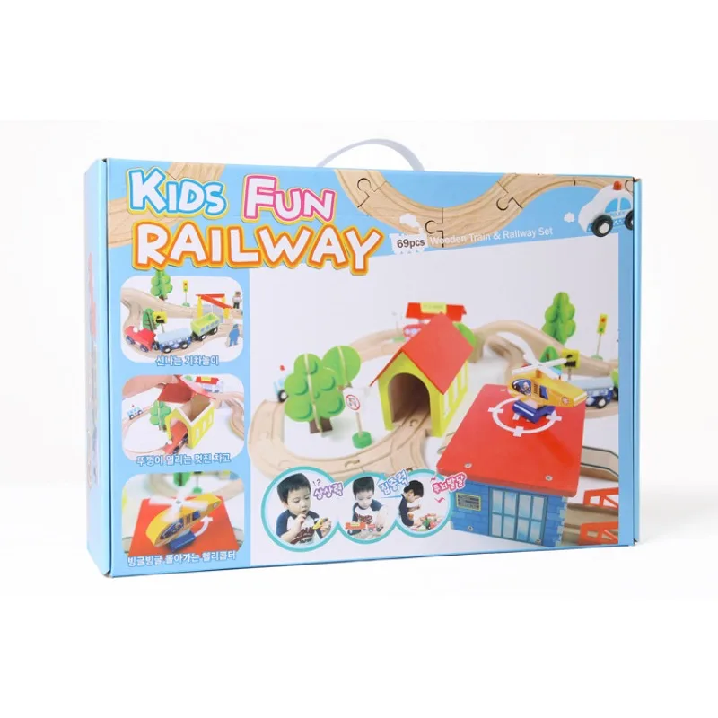 Giocattoli da pesca Bambini Treno ferroviario Giocattoli Set Treno magnetico Diecast Slot Toy T-homas Track Pista in legno Treno Ferrovia pianura aeroporto