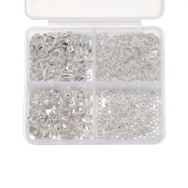 500 Stück/Box Schmuckherstellungsset, Karabinerverschlüsse & Biegeringe mit Box für DIY-Ketten, Halsketten, Armbänder, Fußkettchen, Zubehör, Verbindungsstücke – Detail 15
