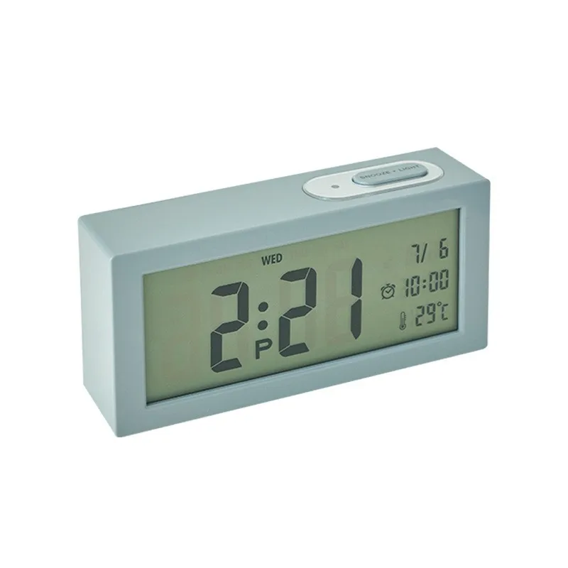 Multi-function Clock Photosensitive Bedside  Alarm Clocks Digital Electronic Student Watch Table Clock Green Date Temperatur