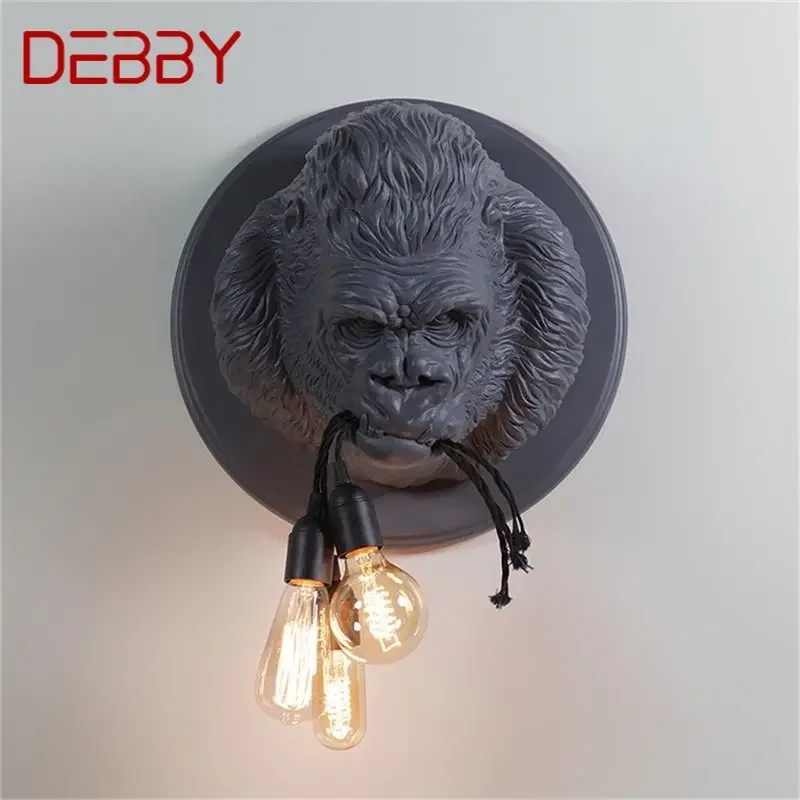 DEBBY 실내 벽 램프 고정 장치 현대 LED Sconces 홈 로비 복도에 대한 크리 에이 티브 침팬지 소설