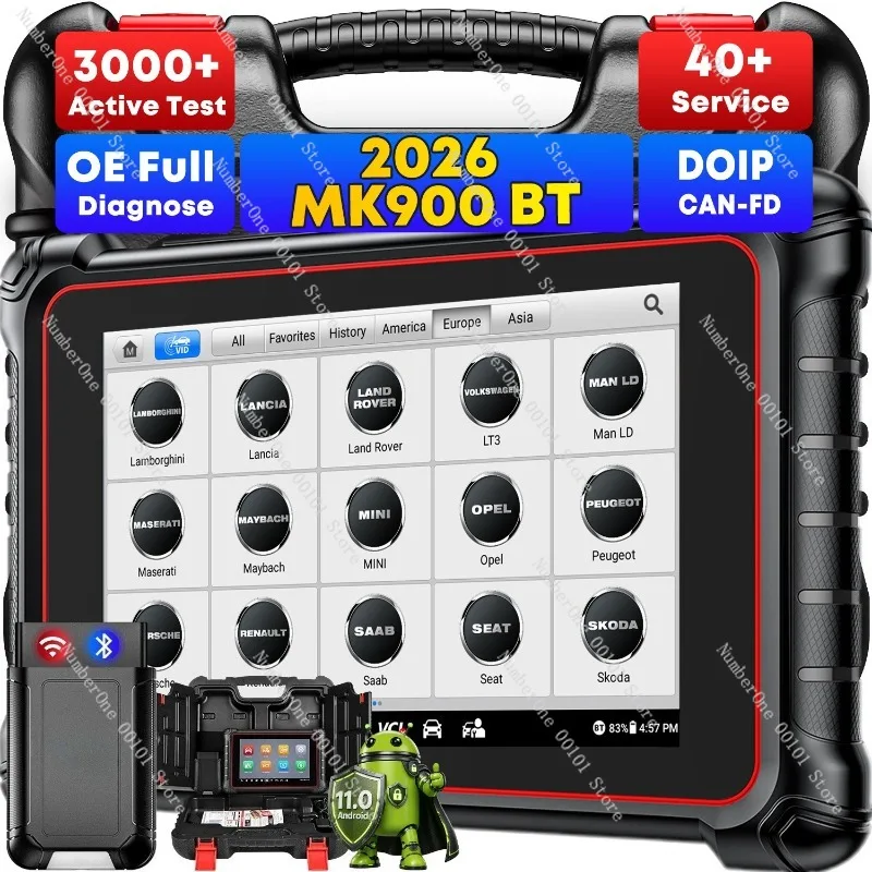 MK900BT automotive full system diagnostic instrument ECU coding oscilloscope detection full system scanning