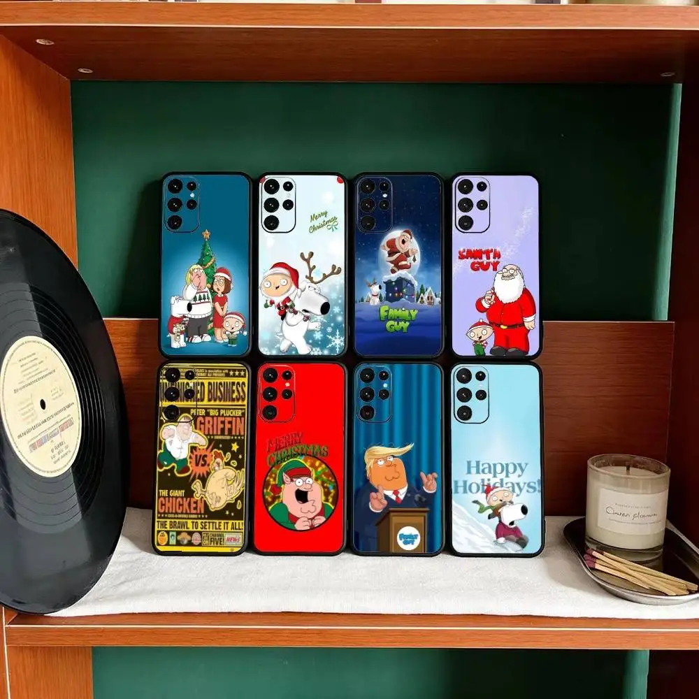 

Cartoon F-Family Funny Guy Phone Case For Samsung S25,24,23,22,30,21,10,9,Ultra,Plus,Lite Soft Black Case