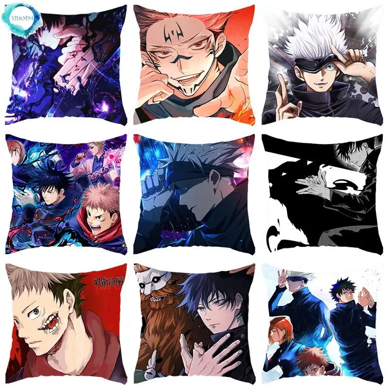 

Anime Jujutsu Kaisen Itadori Yuji Cushion Cover Pillowcases Gojo Satoru Throw Pillow Case for Home Decor Sofa Car Pillow Covers